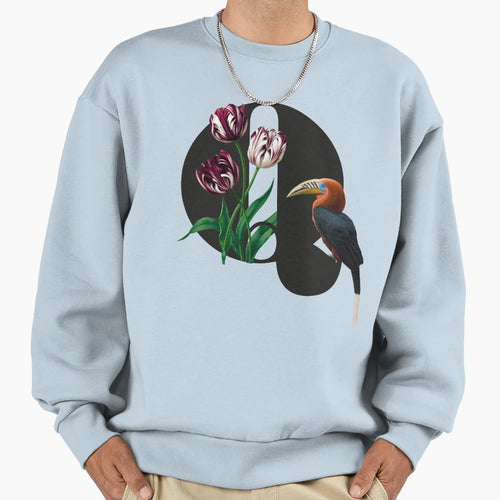 Botanical Alphabet Q Sweatshirt - Casual Everyday Wear Men Women - T-Shirt, Sweatshirt, Hoodie