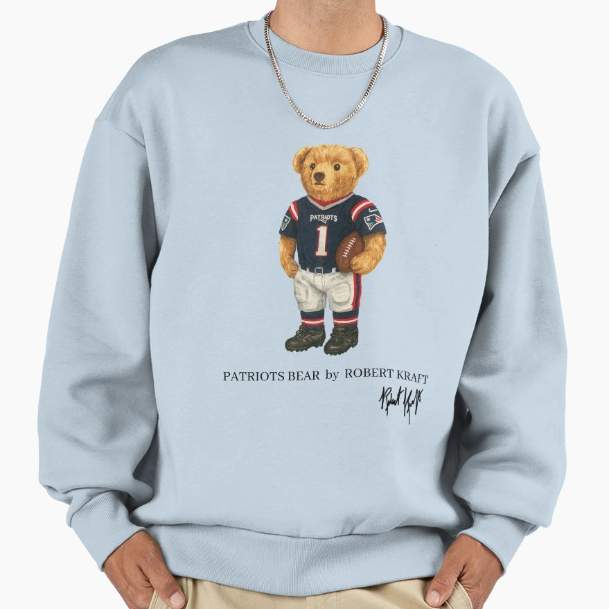 Patriots Bear Sweatshirt - Minimalist Print for Adults - T-Shirt, Sweatshirt, Hoodie