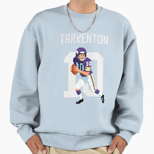 Fran Tarkenton Pixel Art 10 Purple Sweatshirt - Novelty Apparel Men Women - T-Shirt, Sweatshirt, Hoodie