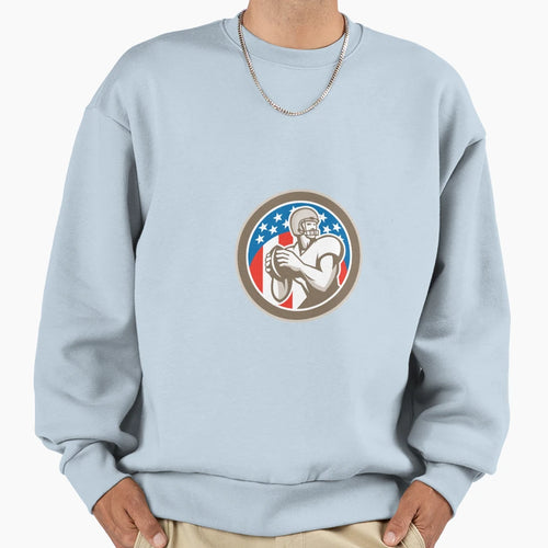 American Football Quarterback Qb Sweatshirt - Minimalist Print Men Women - T-Shirt, Sweatshirt, Hoodie