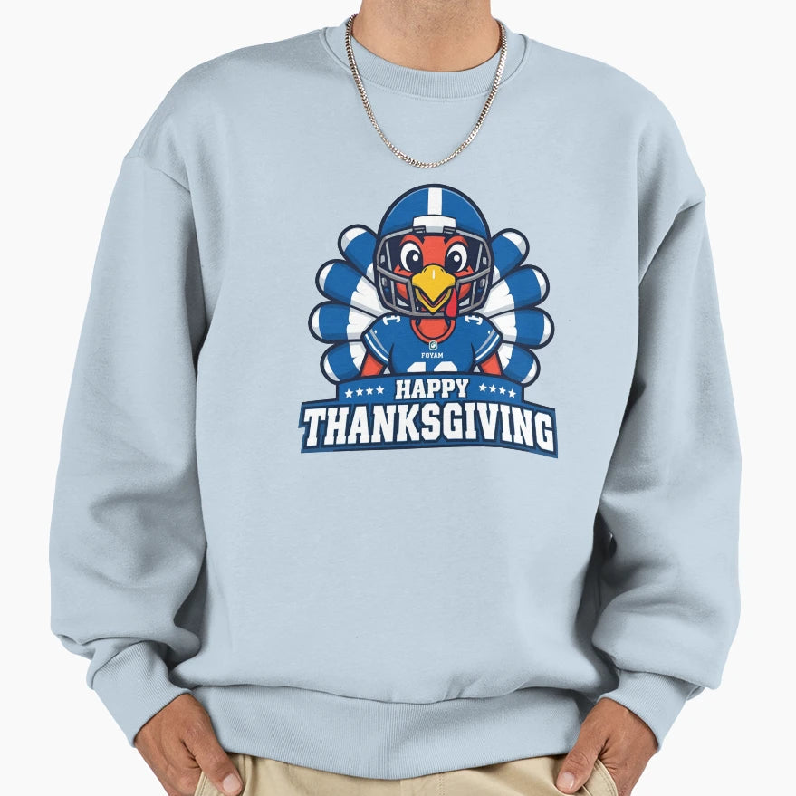 Thanksgiving Turkey Cartoon Sweatshirt - Novelty Apparel Unisex - T-Shirt, Sweatshirt, Hoodie