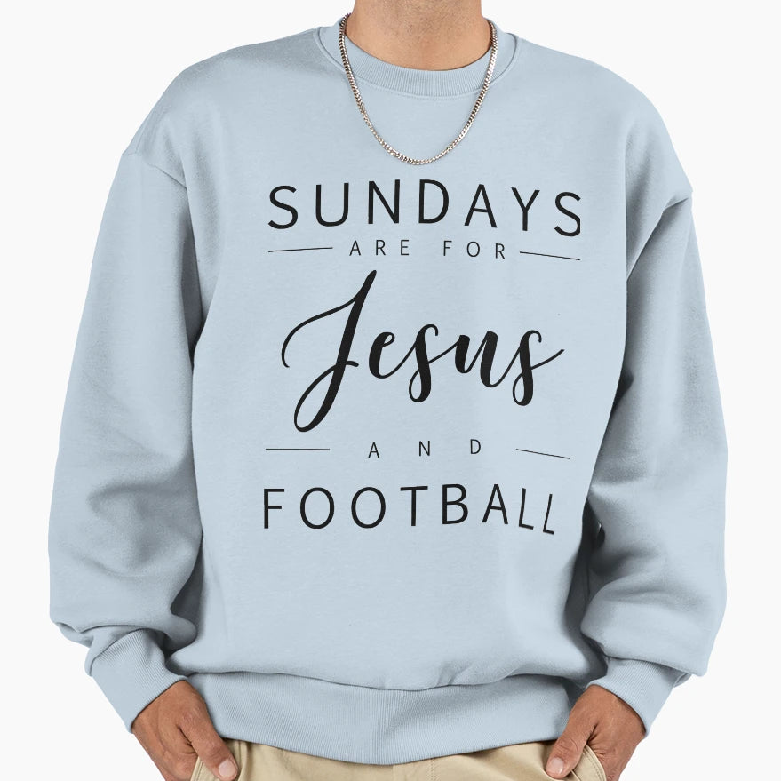 Sundays Are Jesus And Football Sweatshirt - Aesthetic Graphic Unisex - T-Shirt, Sweatshirt, Hoodie