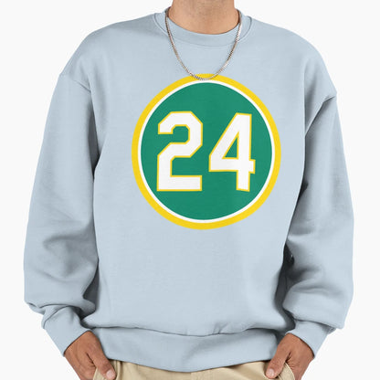 Rickey Henderson 24 Jersey Number Sweatshirt - Custom Art Print Men Women - T-Shirt, Sweatshirt, Hoodie