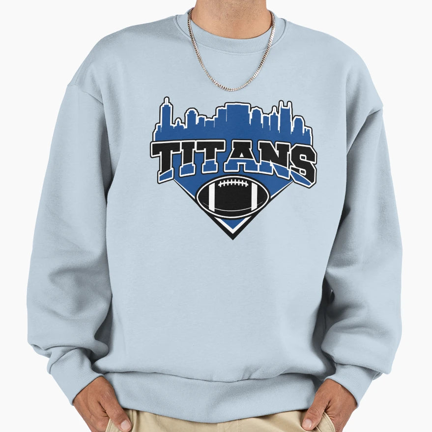 Titans Football Skyline Football Team Sweatshirt - Minimalist Print Unisex - T-Shirt, Sweatshirt, Hoodie