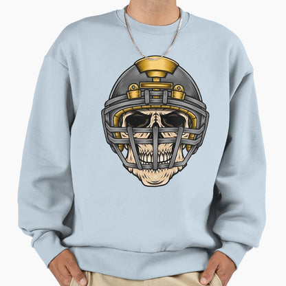 Skull Football Helmet Illustration Sweatshirt - Casual Everyday Wear Unisex - T-Shirt, Sweatshirt, Hoodie