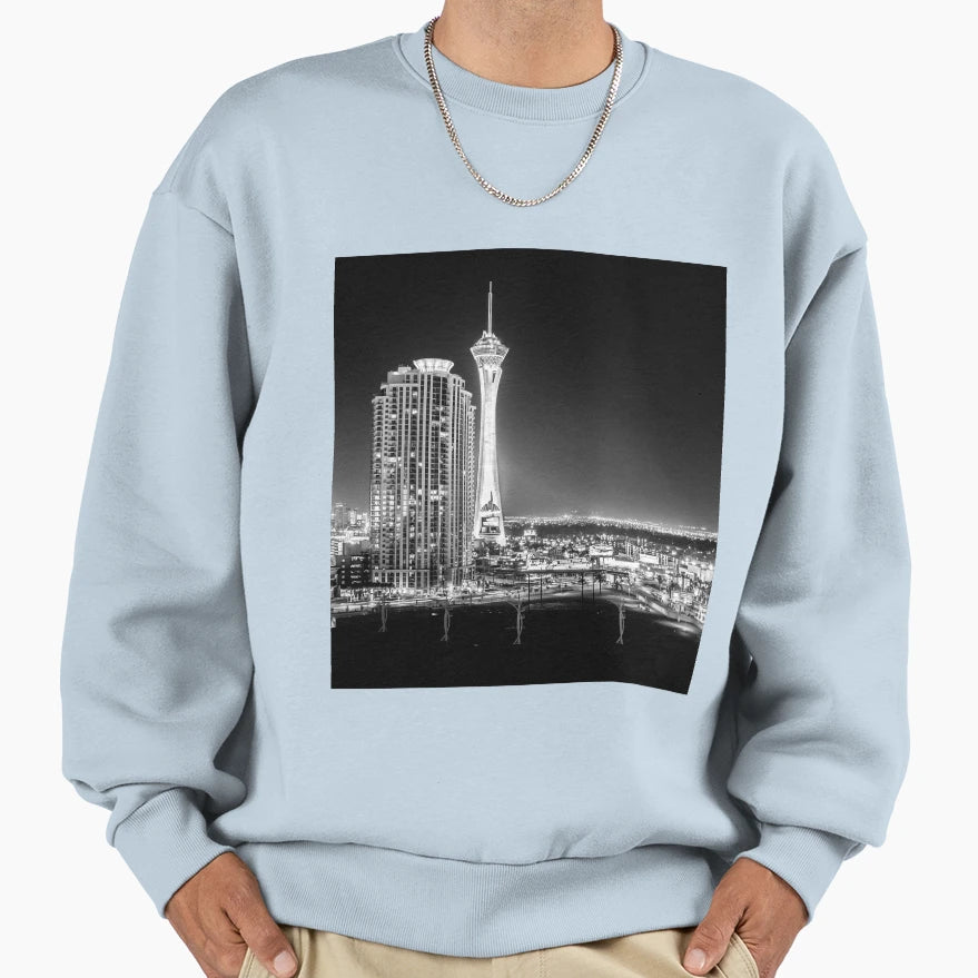 Black And White Stratosphere Sweatshirt - Casual Everyday Wear Men Women - T-Shirt, Sweatshirt, Hoodie