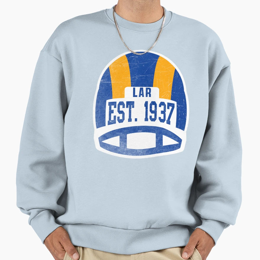 Los Angeles Throwback Football Helmet Sweatshirt - Graphic Print for Adults - T-Shirt, Sweatshirt, Hoodie