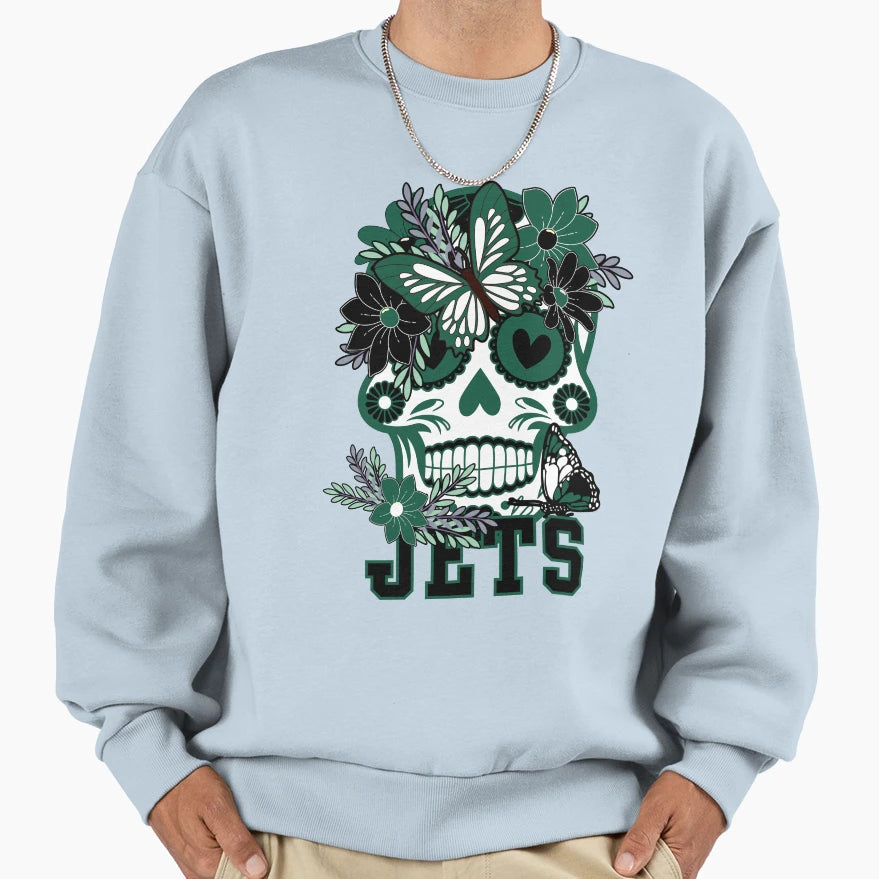 New York Jets Scull Sweatshirt - Graphic Print Men Women - T-Shirt, Sweatshirt, Hoodie