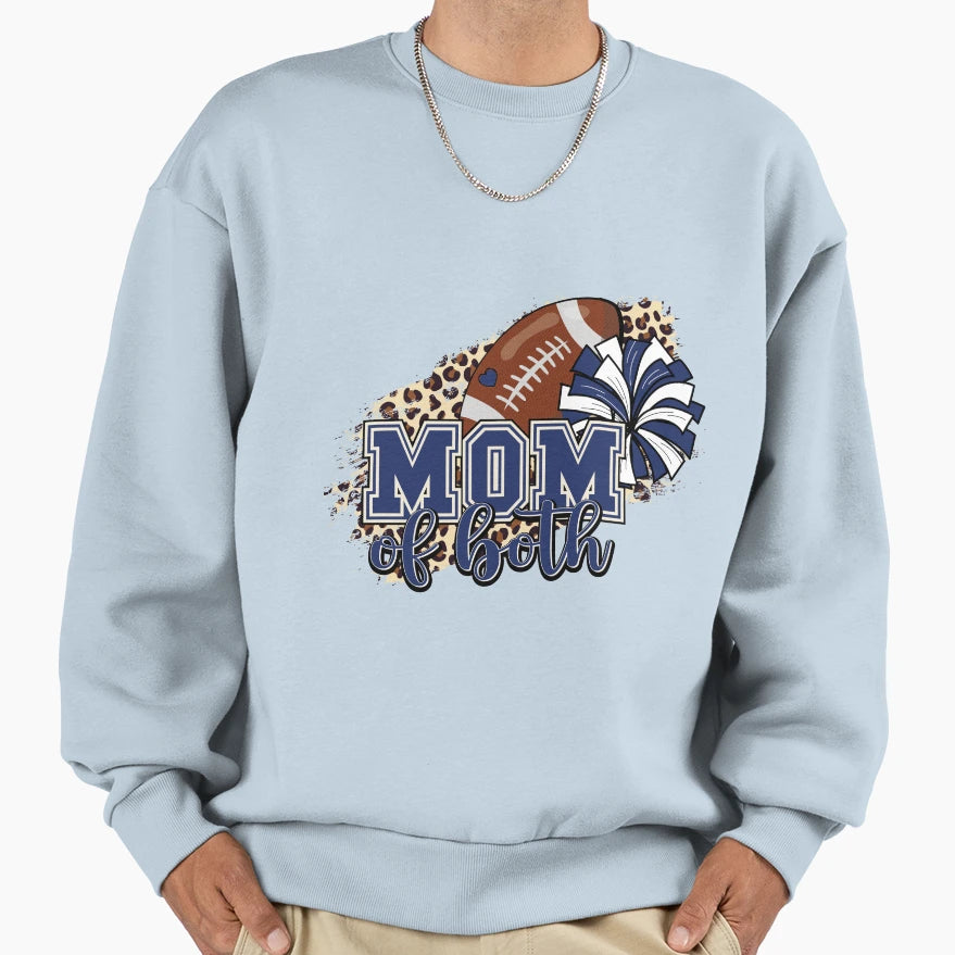 Fun Football And Cheer Mom Piece Mom Sweatshirt - Custom Art Print Unisex - T-Shirt, Sweatshirt, Hoodie