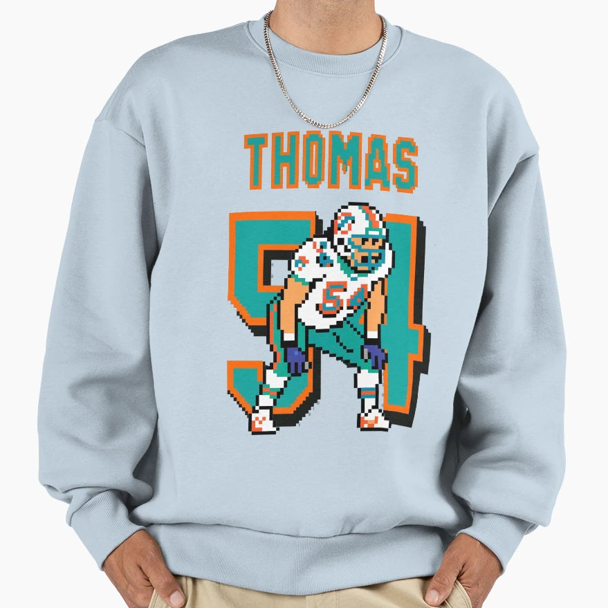 Zach Thomas 8 Bit Pixel Art Sweatshirt - Casual Everyday Wear Unisex - T-Shirt, Sweatshirt, Hoodie