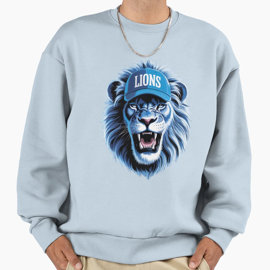 Lions Blue Eyes Sweatshirt - Casual Everyday Wear Unisex - T-Shirt, Sweatshirt, Hoodie