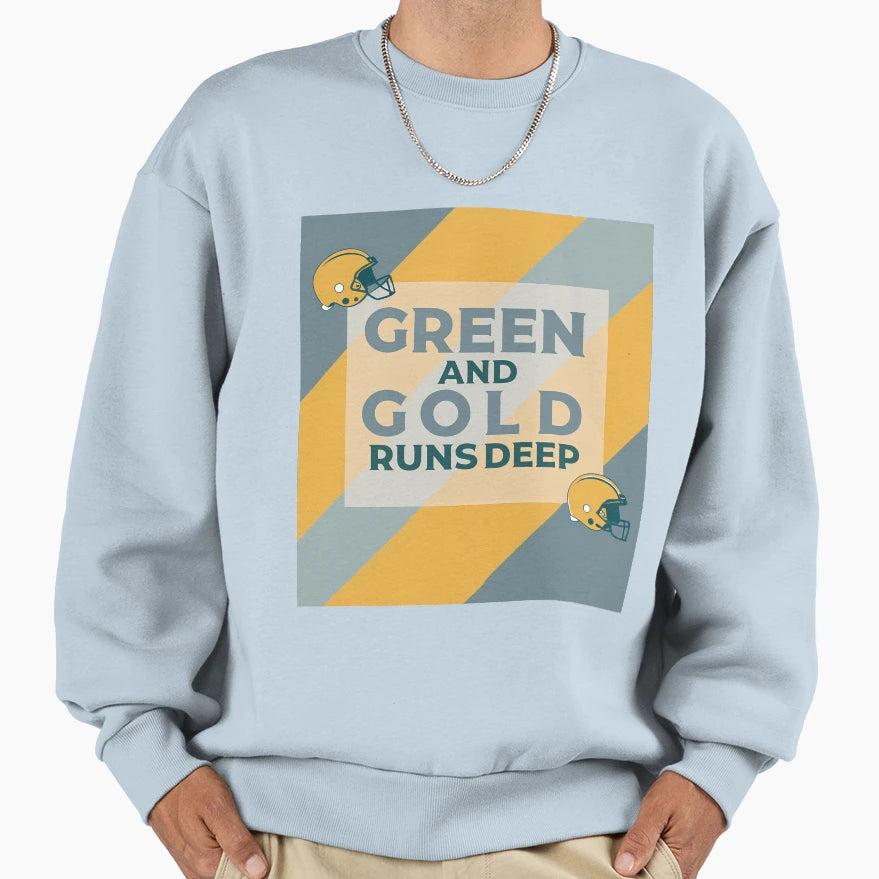 Green And Gold Deep Rooted Sweatshirt - Custom Art Print for Adults - T-Shirt, Sweatshirt, Hoodie