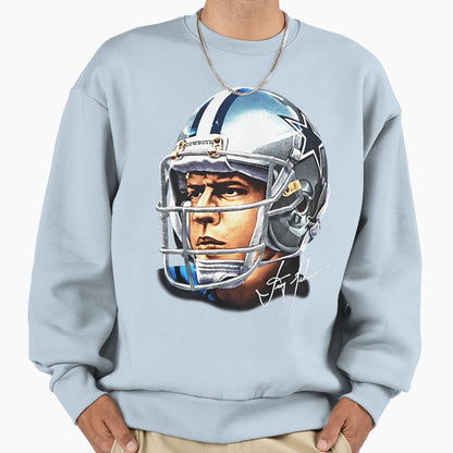 90S Football Troy Aikman Cowboys Sweatshirt - Custom Art Print for Adults - T-Shirt, Sweatshirt, Hoodie