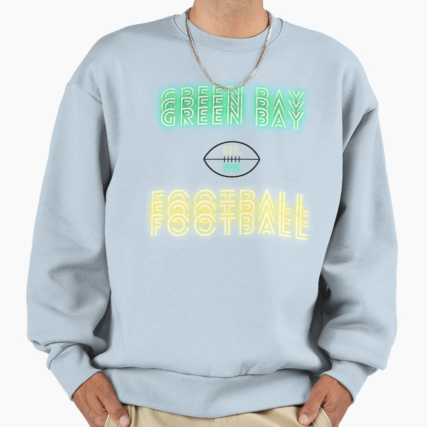 Green Bay Football Throwback 80S Sweatshirt - Streetwear Style for Adults - T-Shirt, Sweatshirt, Hoodie