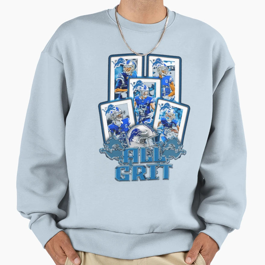 Detroit Team All Grit Sweatshirt - Trendy Graphic Men Women - T-Shirt, Sweatshirt, Hoodie