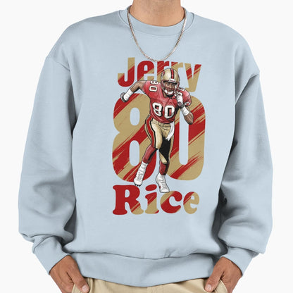 Jerry Rice 80 San Francisco Sweatshirt - Casual Everyday Wear for Adults - T-Shirt, Sweatshirt, Hoodie