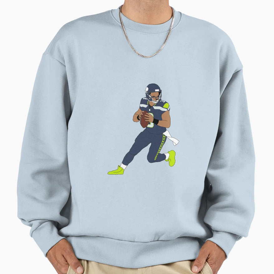 Seattle Seahawks Russell Wilson Sweatshirt - Trendy Graphic Men Women - T-Shirt, Sweatshirt, Hoodie