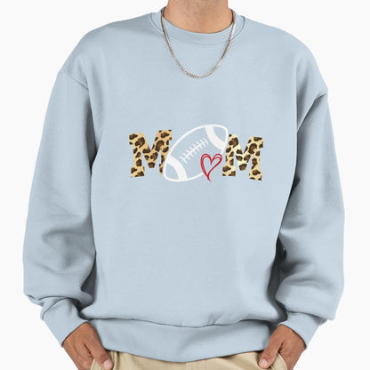 Football Mom Leopard Football Sweatshirt - Aesthetic Graphic for Adults - T-Shirt, Sweatshirt, Hoodie