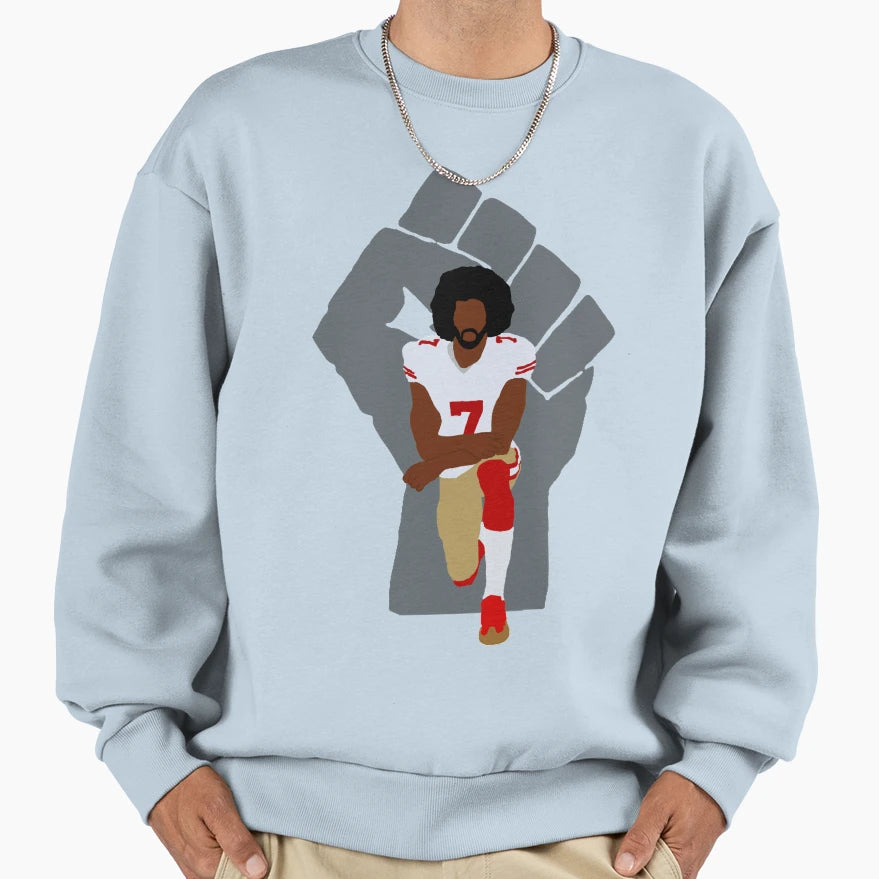 Colin Kaepernick Kneeling Sweatshirt - Novelty Apparel for Adults - T-Shirt, Sweatshirt, Hoodie