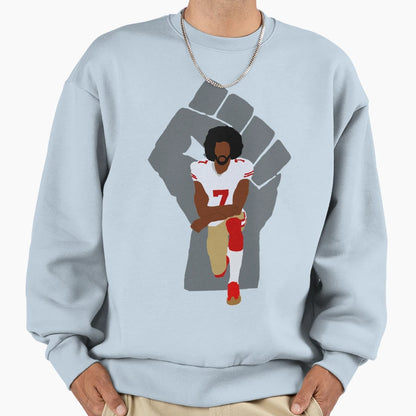 Colin Kaepernick Kneeling Sweatshirt - Novelty Apparel for Adults - T-Shirt, Sweatshirt, Hoodie