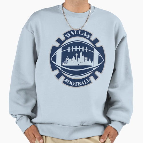 Dallas Football Round Aluminum Sweatshirt - Aesthetic Graphic for Adults - T-Shirt, Sweatshirt, Hoodie