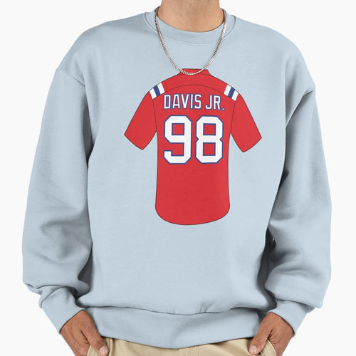 Carl Davis Jr Jersey Number 98 Sweatshirt - Novelty Apparel for Adults - T-Shirt, Sweatshirt, Hoodie