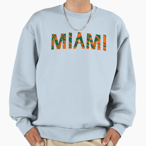 Marbled Miami Orange Green Sweatshirt - Streetwear Style for Adults - T-Shirt, Sweatshirt, Hoodie