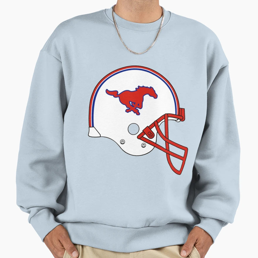Smu Football Helmet Sweatshirt - Custom Art Print Men Women - T-Shirt, Sweatshirt, Hoodie