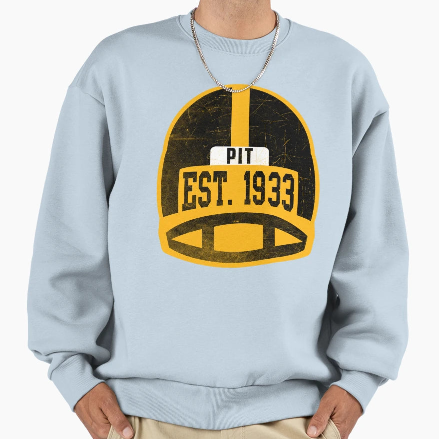 Pittsburgh Throwback Football Sweatshirt - Minimalist Print for Adults - T-Shirt, Sweatshirt, Hoodie