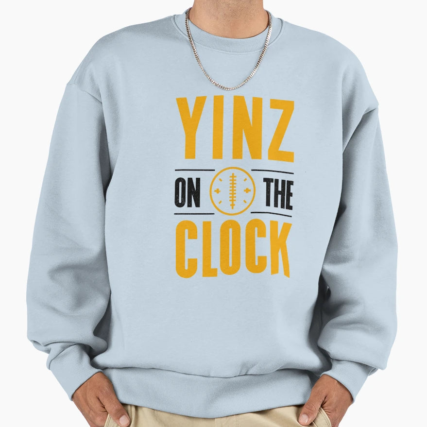 Yinz Clock Football Draft Pittsburgh Sweatshirt - Graphic Print Unisex - T-Shirt, Sweatshirt, Hoodie