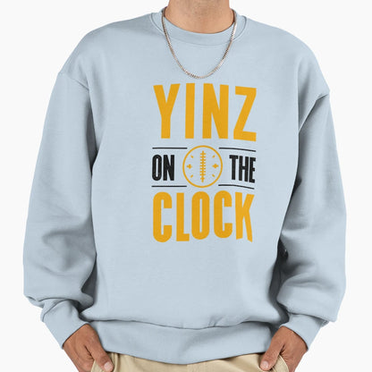 Yinz Clock Football Draft Pittsburgh Sweatshirt - Graphic Print Unisex - T-Shirt, Sweatshirt, Hoodie