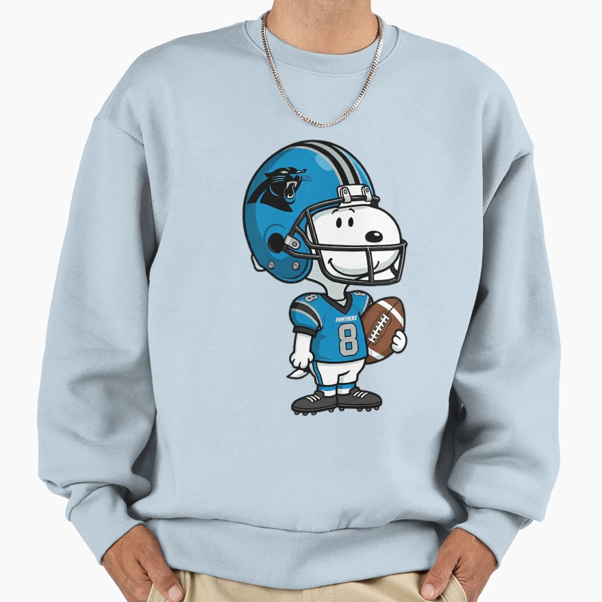 Snoopy Holding Football Carolina Sweatshirt - Aesthetic Graphic for Adults - T-Shirt, Sweatshirt, Hoodie