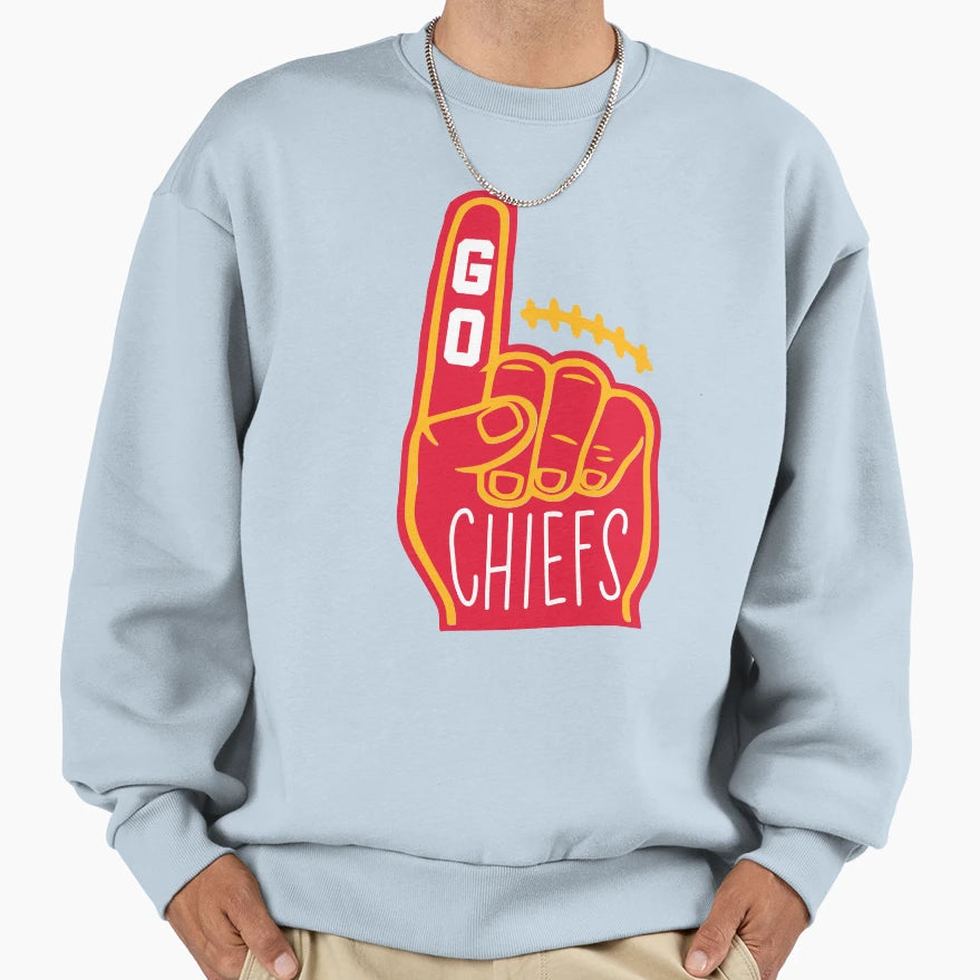 Chiefs Foam Finger Sweatshirt - Streetwear Style for Adults - T-Shirt, Sweatshirt, Hoodie