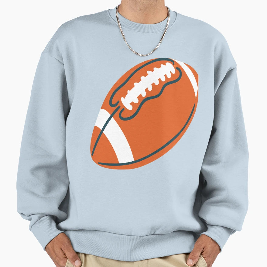 American Football Game Ball And Sweatshirt - Aesthetic Graphic Men Women - T-Shirt, Sweatshirt, Hoodie