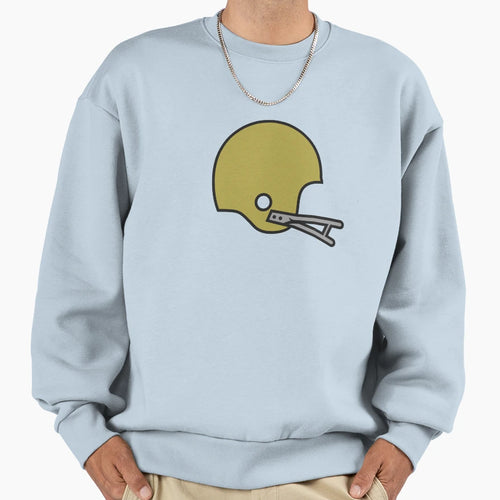 Old School Football Helmet Gold Sweatshirt - Casual Everyday Wear Men Women - T-Shirt, Sweatshirt, Hoodie