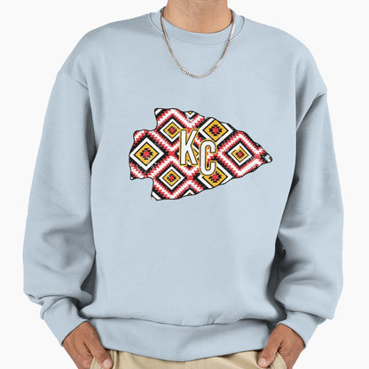 Kc Football Aztec Sweatshirt - Graphic Print Unisex - T-Shirt, Sweatshirt, Hoodie