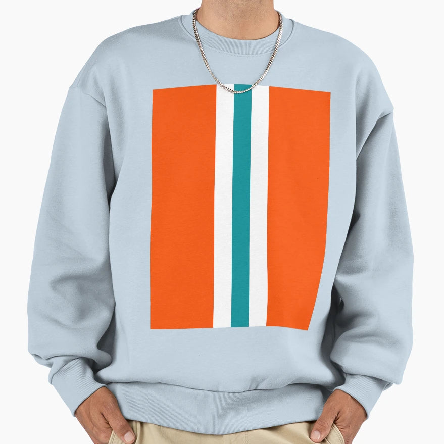 American Football Stripes Miami Sweatshirt - Minimalist Print for Adults - T-Shirt, Sweatshirt, Hoodie
