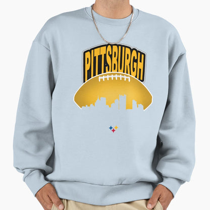 Pittsburgh Football Skyline Sweatshirt - Trendy Graphic Unisex - T-Shirt, Sweatshirt, Hoodie