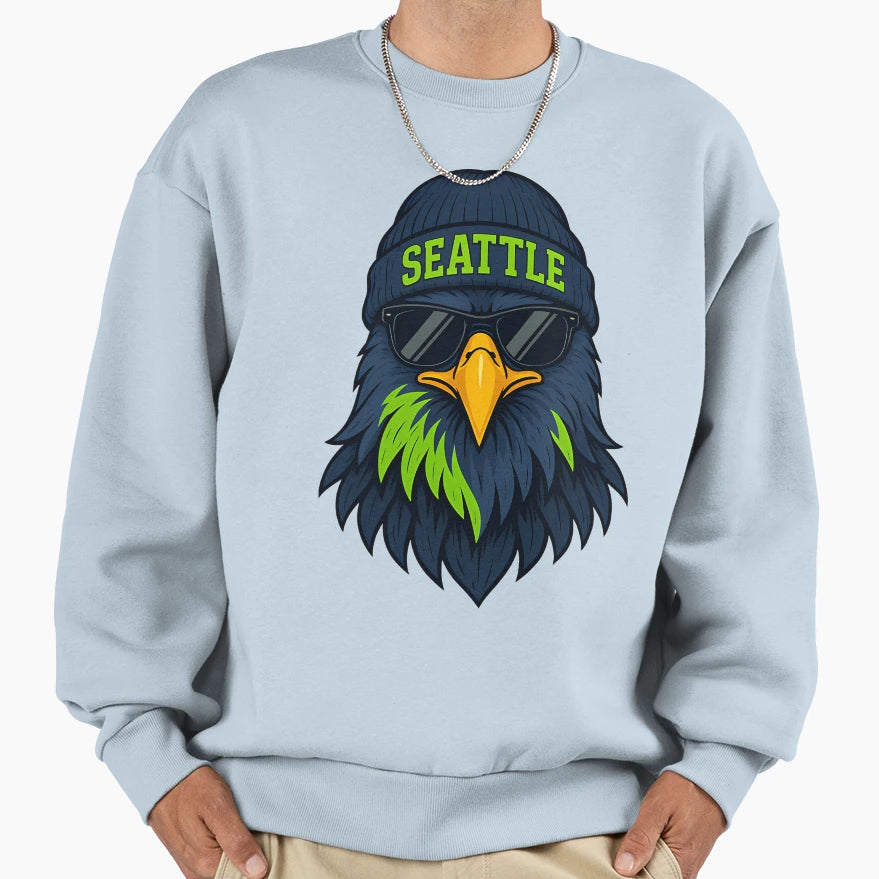 Seattle Seahawk Fan Art Sweatshirt - Fun Novelty Design Men Women - T-Shirt, Sweatshirt, Hoodie