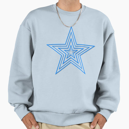 Blue Line Star Sweatshirt - Trendy Graphic Men Women - T-Shirt, Sweatshirt, Hoodie