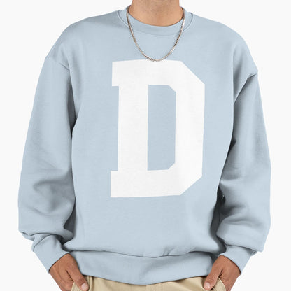 Alphabet White D Sports Letter D Sweatshirt - Minimalist Print for Adults - T-Shirt, Sweatshirt, Hoodie