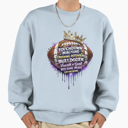 Crowned Football Sweatshirt - Fun Novelty Design Men Women - T-Shirt, Sweatshirt, Hoodie