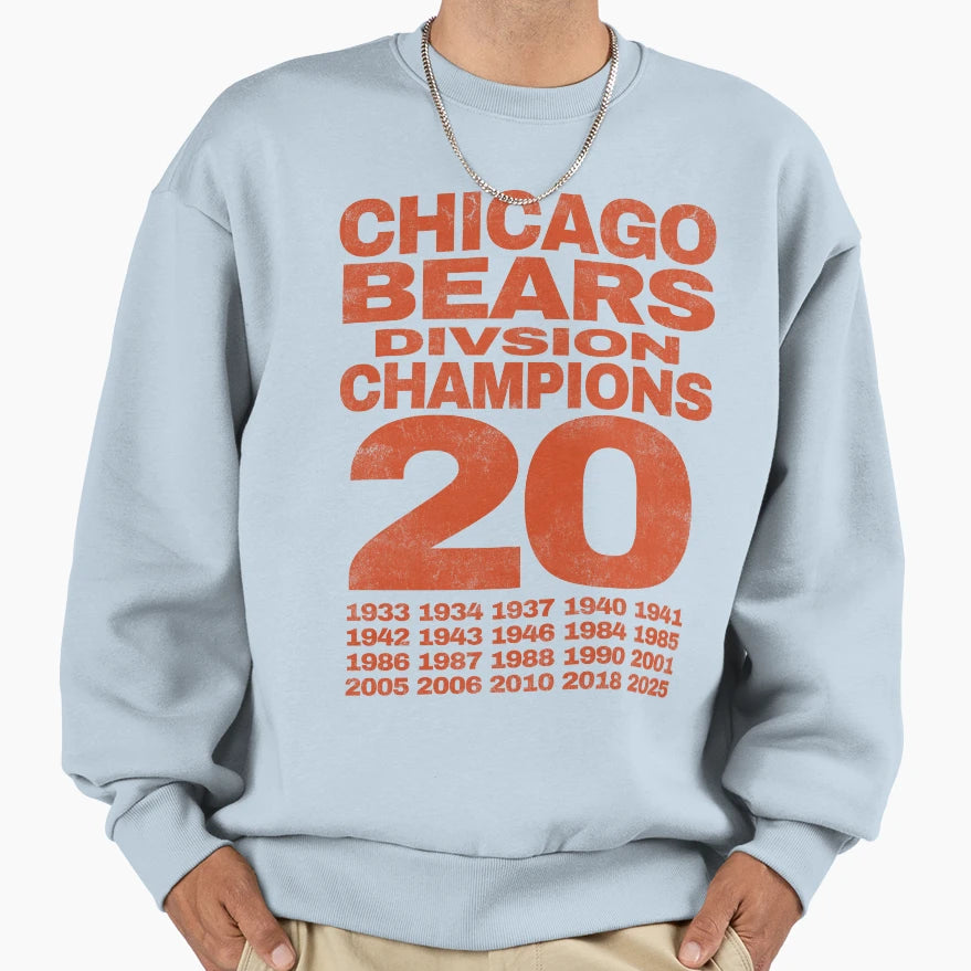 Chicago Bears Champions 2025 Sweatshirt - Minimalist Print for Adults - T-Shirt, Sweatshirt, Hoodie