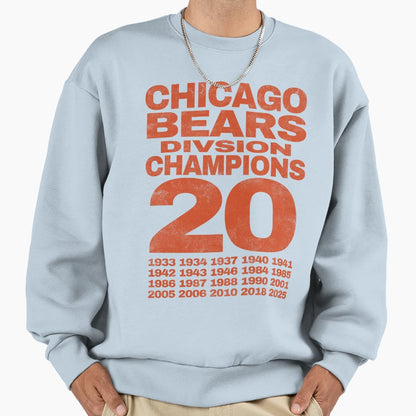 Chicago Bears Champions 2025 Sweatshirt - Minimalist Print for Adults - T-Shirt, Sweatshirt, Hoodie