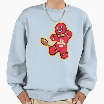 Kansas City Chiefs Gingerbread Sweatshirt - Casual Everyday Wear for Adults - T-Shirt, Sweatshirt, Hoodie