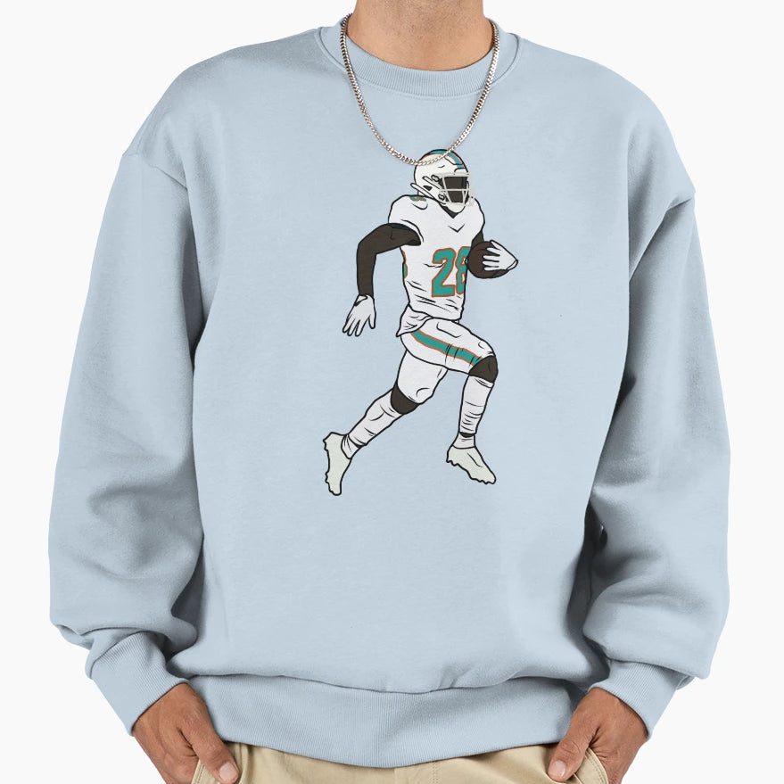 Devon Achane Running Sweatshirt - Graphic Print for Adults - T-Shirt, Sweatshirt, Hoodie