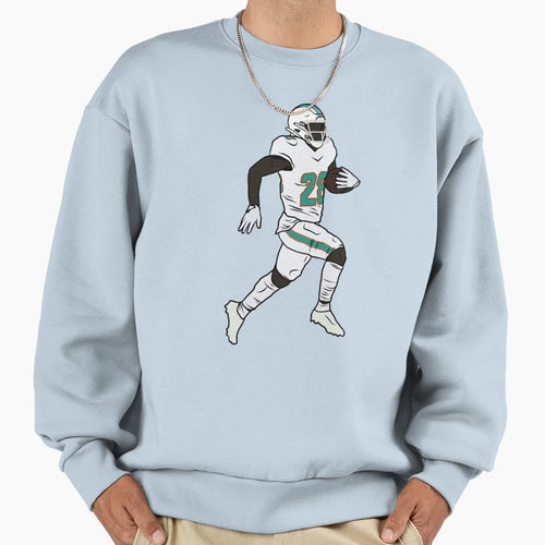 Devon Achane Running Sweatshirt - Graphic Print for Adults - T-Shirt, Sweatshirt, Hoodie