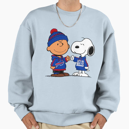 Charlie Brown And Snoopy Buffalo Sweatshirt - Novelty Apparel for Adults - T-Shirt, Sweatshirt, Hoodie