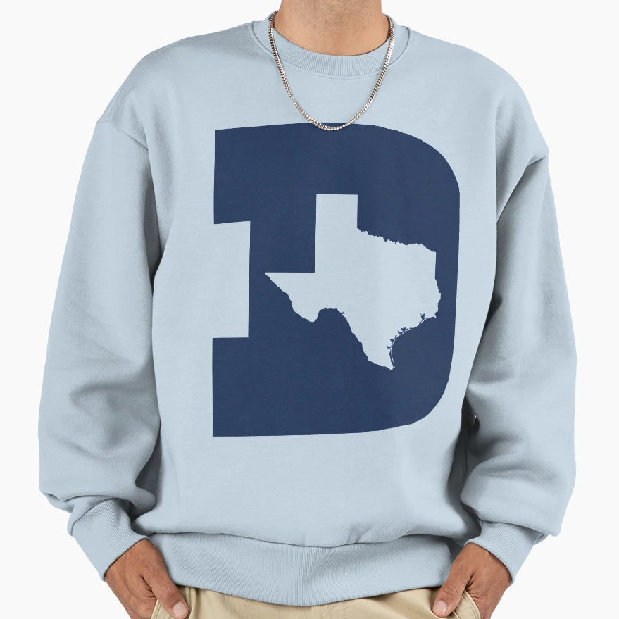 D Texas Blue Cut Out Sweatshirt - Novelty Apparel Unisex - T-Shirt, Sweatshirt, Hoodie
