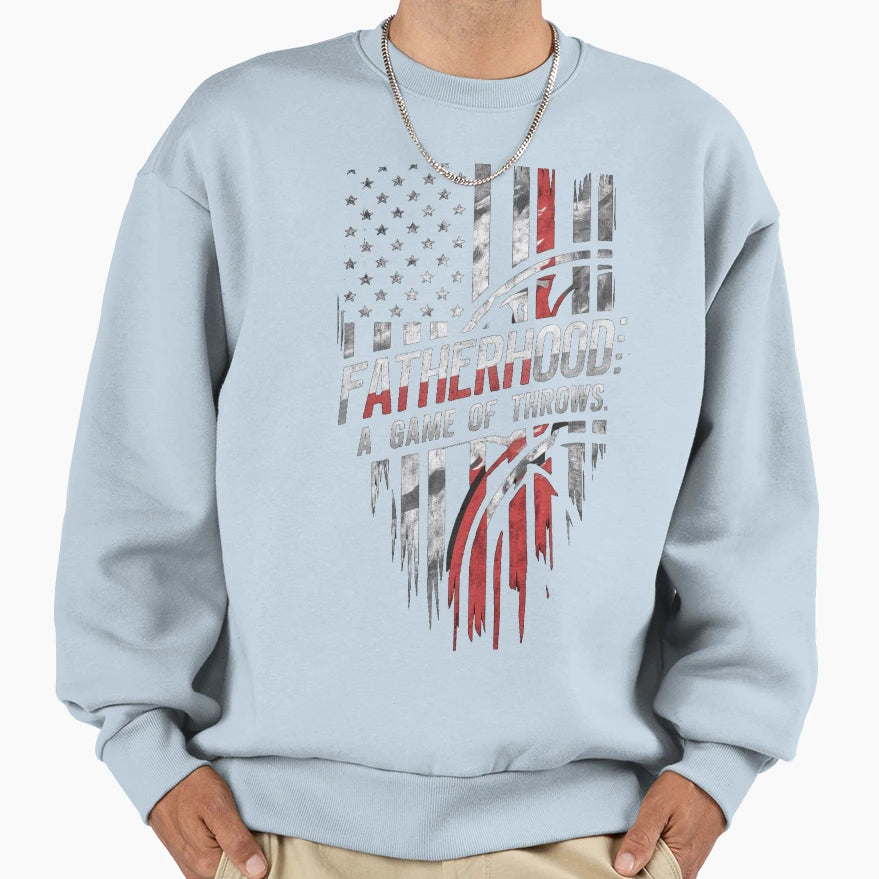 Fatherhood Game Throws Sweatshirt - Aesthetic Graphic Men Women - T-Shirt, Sweatshirt, Hoodie